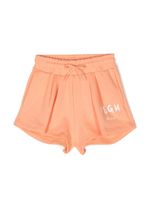 MSGM Kids short en coton à logo imprimé - Orange