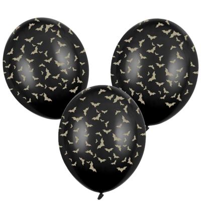 Halloween ballonnen - 6x stuks - zwart/oranje - 30 cm - diverse prints Halloween ballonnen - 6x stuks - zwart/oranje - 30 cm - diverse prints