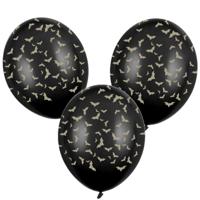 Halloween ballonnen - 6x stuks - zwart/oranje - 30 cm - diverse prints