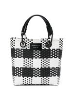 Emporio Armani MyEA check-pattern interwoven tote bag - Noir