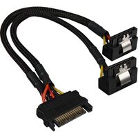 Sata Y- Stroomadapter 90 graden, 0,20m Splitterkabel