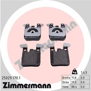 Remblokkenset, schijfrem ZIMMERMANN, u.a. fÃ¼r BMW