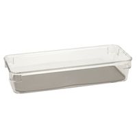 Bestekbak/keuken organizer 1-vaks Tidy Smart grijs transparant kunststof 23 x 9 x 4,5 cm