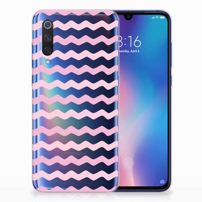 Xiaomi Mi 9 TPU bumper Waves Roze Xiaomi Mi 9 TPU bumper Waves Roze