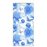 Smart Cover voor Samsung Galaxy A33 5G Flowers Blue - thumbnail