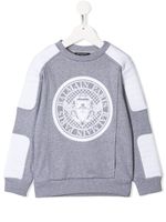 Balmain Kids sweat à empiècements contrastants - Gris