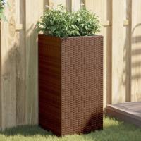 Plantenbak 40x40x80 cm poly rattan bruin - thumbnail