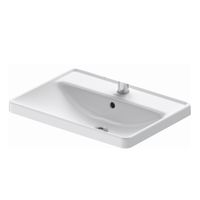 Wastafel Duravit D-Neo WonderGliss Inbouw Met Overloop Kraanvlak 1 Kraangat 60 cm Hoogglans Wit Duravit