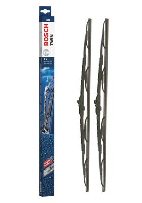 Bosch ruitenwissers Twin 603 - Lengte: 600/600 mm - set wisserbladen voorzijde 603 Bosch ruitenwissers Twin 603 - Lengte: 600/600 mm - set wisserbladen voorzijde 603