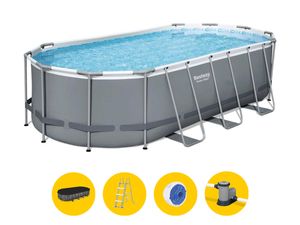 Bestway Power Steel Oval zwembad - 549 x 274 x 122 cm - met filterpomp en accessoires