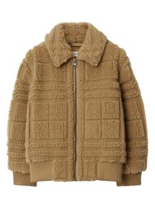 Burberry Kids veste en polaire à carreaux embossés - Tons neutres