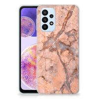 Samsung Galaxy A23 TPU Siliconen Hoesje Marmer Oranje