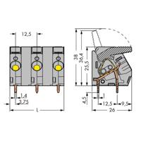 WAGO 2706-304 Veerkrachtklemblok 6.00 mm² Aantal polen 4 Grijs 25 stuk(s) - thumbnail