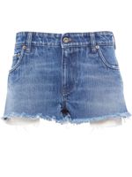 Miu Miu short court en jean à taille basse - Bleu - thumbnail