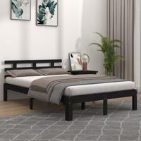 Bedframe massief hout zwart 180x200 cm 6FT Super King