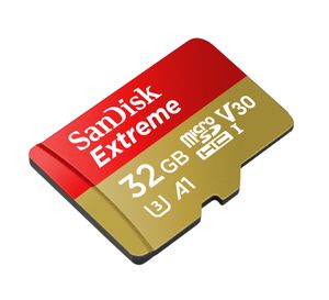 SanDisk Extreme® Action Cam microSDHC-kaart 32 GB Class 10, UHS-I, UHS-Class 3, v30 Video Speed Class Incl. SD-adapter, A1-vermogensstandaard