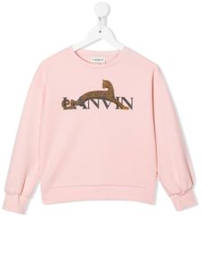 Lanvin Enfant sweat à logo imprimé - Rose