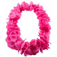 Hawaii kransen bloemen slingers - neon roze - Verkleed accessoires - kinderen/volwassenen - thumbnail