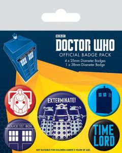 Doctor Who Pin-Back Buttons 5-Pack Exterminate