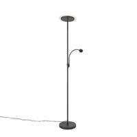 QAZQA Moderne vloerlamp zwart incl. LED met leesarm - Chala