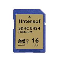 Intenso Premium SDHC UHS-I 16GB Class 10 geheugenkaart blauw