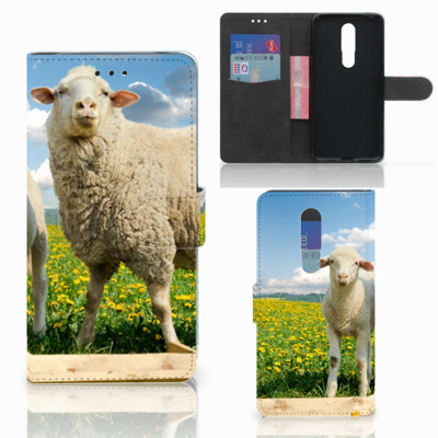 Nokia 3.1 Plus Telefoonhoesje met Pasjes Schaap en Lammetje