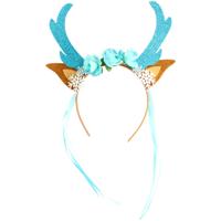 Tiara Rendier Met Bloemen En Sneeuwvlokken Blauw