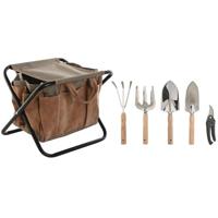 Home ESPRIT Tuingereedschapsset, 7-delig, bruin, 40 x 28 x 35 cm