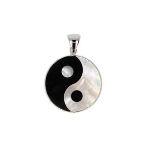 Edelstenen Hanger Yin Yang Parelmoer - Onyx