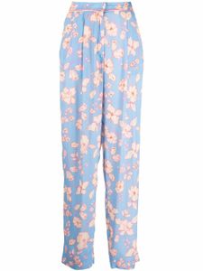 Forte Forte pantalon droit à fleurs - Bleu