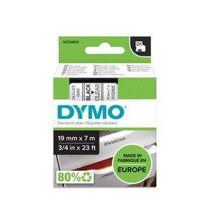 Labeltape DYMO D1 45800 Tapekleur: Transparant Tekstkleur:Zwart 19 mm 7 m