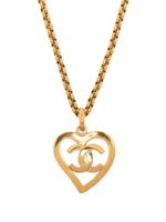 CHANEL Pre-Owned collier à pendentif cœur (1995) - Or