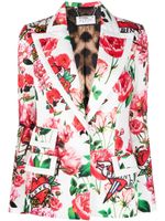 Philipp Plein blazer Love à imprimé floral - Blanc