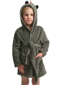 Fleece kinderbadjas dino – met capuchon-92