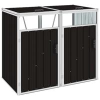 vidaXL Afvalbakberging dubbel 143x81x121 cm staal bruin