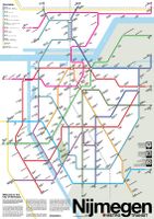 Wandkaart - Stadsplattegrond Nijmegen Metro Transit Map - Metrokaart | - thumbnail