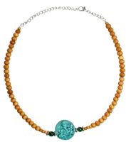 Sandalwood Verstelbare Ketting - Turquoise Ganesh - thumbnail