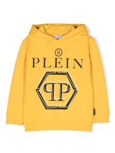 Philipp Plein Junior hoodie en coton à logo imprimé - Jaune