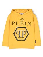 Philipp Plein Junior hoodie en coton à logo imprimé - Jaune - thumbnail