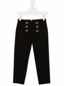 Balmain Kids pantalon slim à boutons embossés - Noir