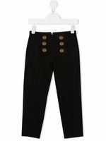 Balmain Kids pantalon slim à boutons embossés - Noir