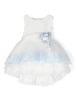 Mimilù robe en tulle à fleurs appliquées - Blanc