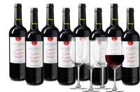 Wijnpakket Pierre Baptiste Cabernet Sauvignon - Merlot 8 flessen + 4 glazen