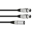 OMNITRONIC Adaptercable XLR(M)/2xXLR(F) 0,5m bk