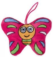 LG Imports knuffelvlinder meisjes 13 cm pluche fuchsia