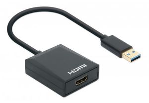 Manhattan USB 3.2 Gen 1 (USB 3.0) Adapter [1x USB 3.2 Gen 1 stekker A (USB 3.0) - 1x HDMI-bus] 153690 15 cm