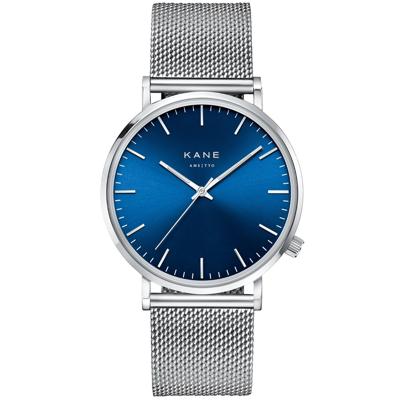 Kane Blue Arctic Silver Mesh Horloge Kane Blue Arctic Silver Mesh Horloge