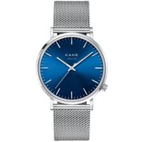 Kane Blue Arctic Silver Mesh Horloge