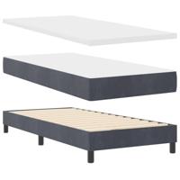 vidaXL Boxspringbed met matras fluweel donkergrijs 90x190 cm