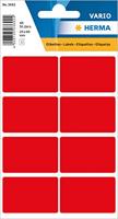 HERMA 3692 multifunctionele etiketten klein (25 x 40 mm, 5 velles, papier, mat) zelfklevend, permanent klevende huishoudelabels voor handschrift, 40 stickers, rood